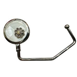 SPRING STREET FLOWER PURSE HOOK MOTHER OF PEARL FOLDING HANDBAG HANGER